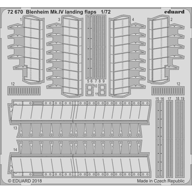 EDP72670 - Eduard Photoetch 1:72 - Blenheim Mk.IV Landing Flaps