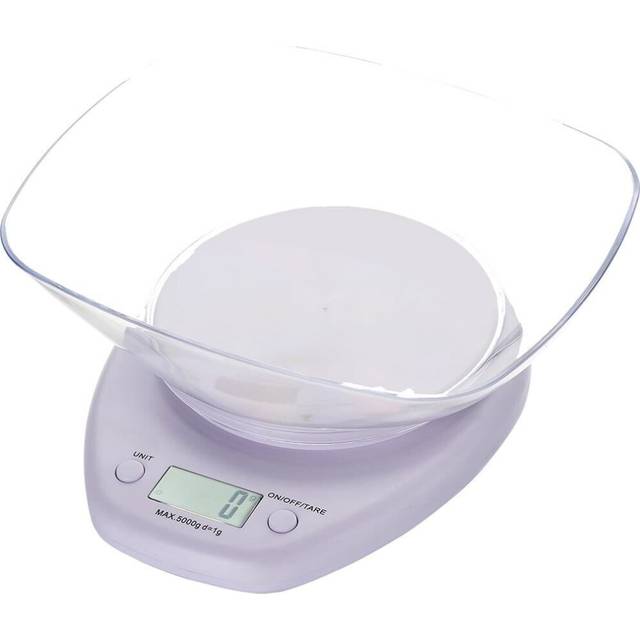 5KGS ELECTRONIC KITCHEN SCALE MEASURE FOOD LCD KITCHENWARE DEEP BOWL WHITE
