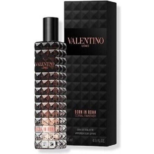 Valentino Uomo Born In Roma Coral Fantasy Perfume for Men Mini EDT Travel Spray 0.15 Fl Ounce