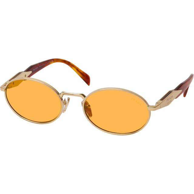 Prada Woman PR 65ZS  ZVN02Z Sunglasses Metal Gold Orange Round Normal