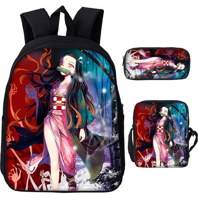 (35) Japanese comics around the children's backpack digital printing Oxford cloth cartoon pencil case, children's gifts