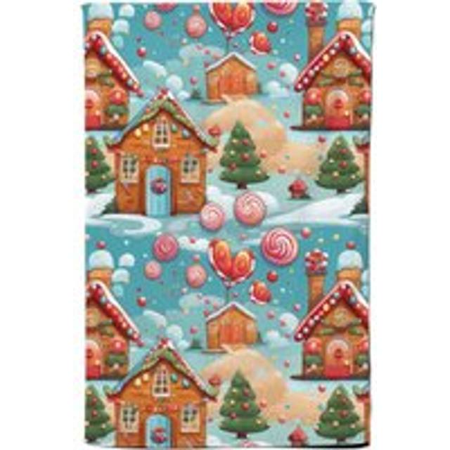 Christmas Gingerbread House Tea Towel - Blue - One Size