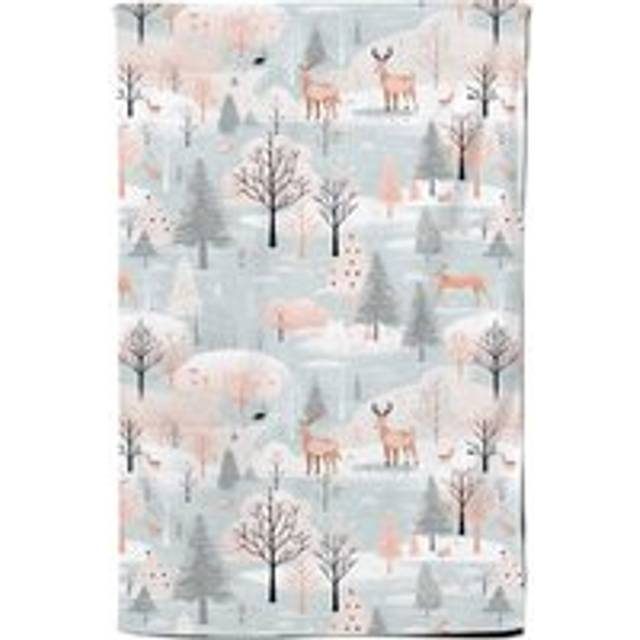 Whimsical Christmas Winter Wonderland Tea Towel - Blue - One Size