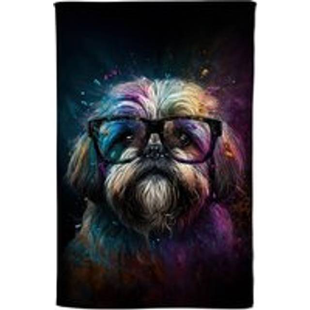 Lharsa Apso Dog Face Splashart Tea Towel - Multi - One Size