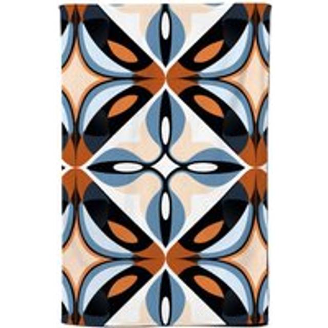 Brown And Blue Geometric Pattern Tea Towel - One Size