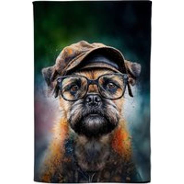 Border Terrier Dog Splashart Tea Towel - Multi - One Size