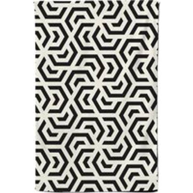 Hexagonal Geometric Pattern Tea Towel - Black - One Size