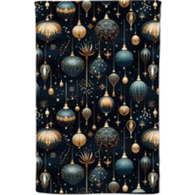 Christmas Decorations Tea Towel - Blue - One Size