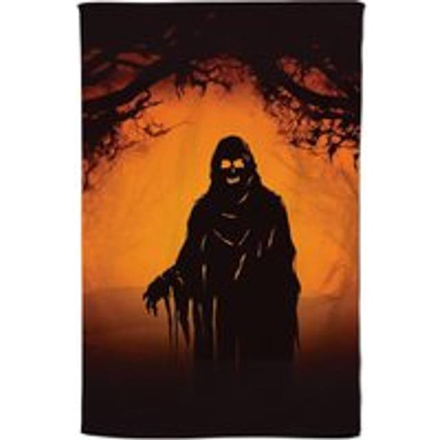 A Spooky Black And Orange Ghost Tea Towel - One Size