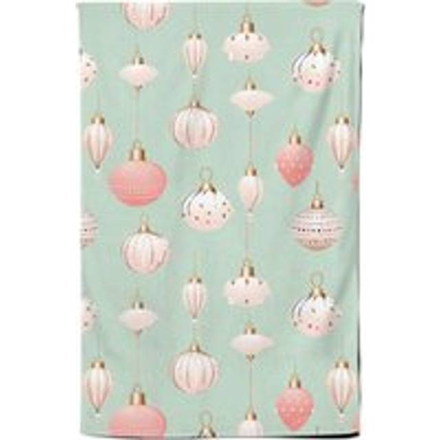 Christmas Decorations Pink And Green Tea Towel - One Size