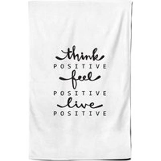 Think Positive, Feel Positive, Live Positive Tea Towel - Black - One Size