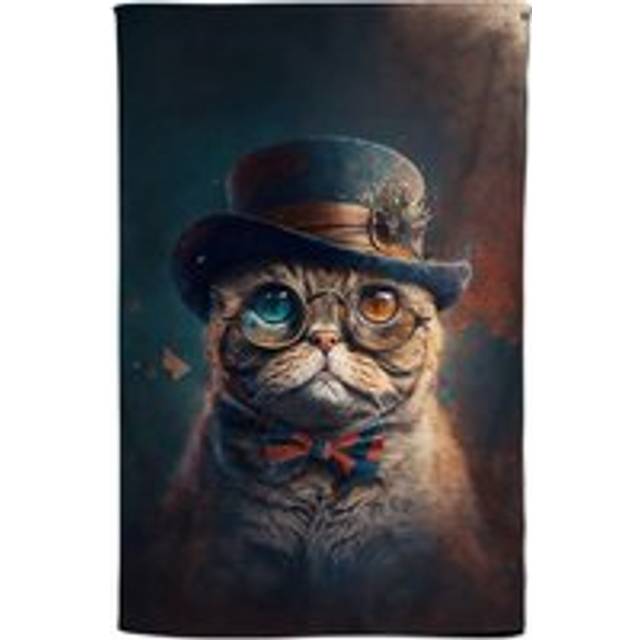 Scottish Fold Cat Splashart Tea Towel - Multi - One Size