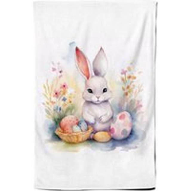Waterolour Easter Bunny Tea Towel - Multi - One Size