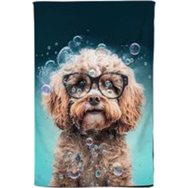 Cavapoo Dog With Glasses Splashart Tea Towel - Multi - One Size