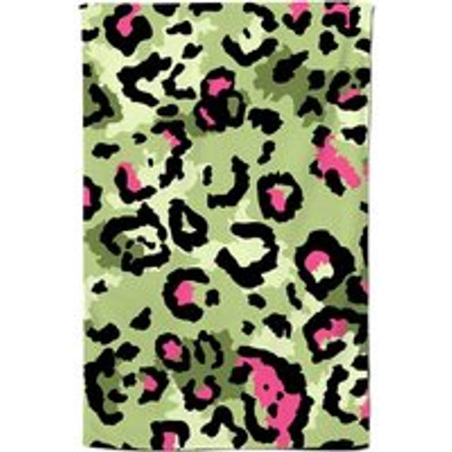 Green And Pink Leopard Print Tea Towel - One Size