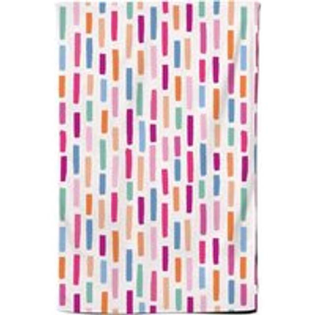 Vertical Abstract Brush Pattern Tea Towel - Pink - One Size