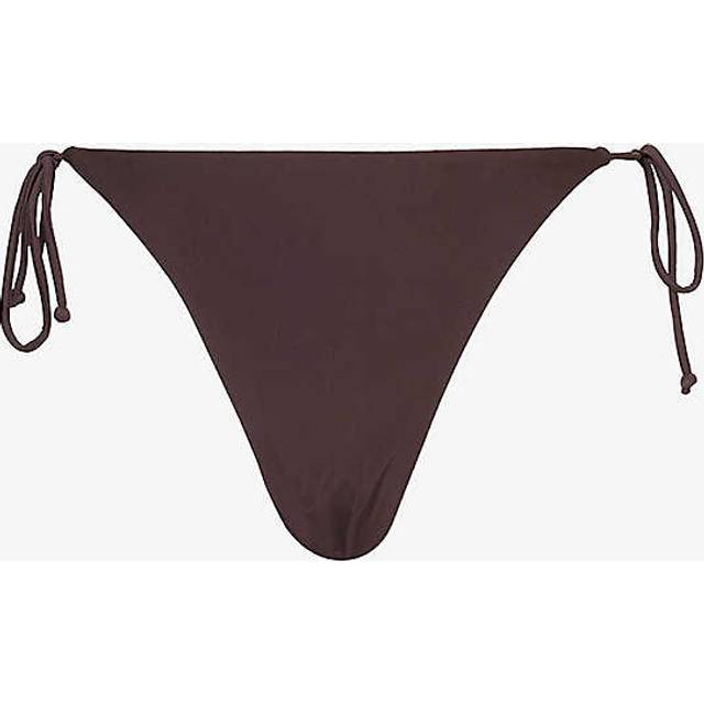 4th & Reckless Womens Chocolate Antibes Side-tie High-rise Bikini Bottoms 8 - CHOCOLATE