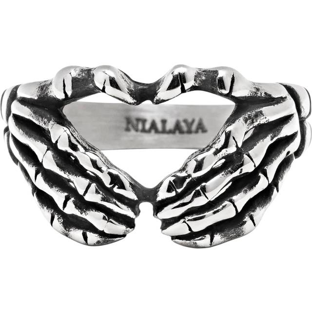 NIALAYA Men's Vintage Skeleton Ring |Silver |59 x 59