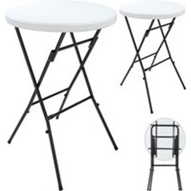 Bar Table 2Pcs White 110x75cm Foldable
