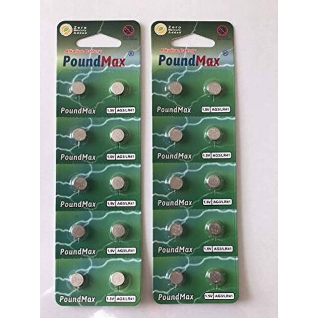 PoundMax 20 x AG3 LR41 1.5V Alkaline Button Cell Battery