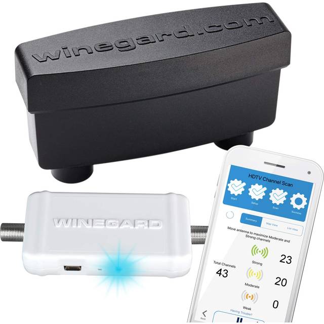 Winegard Boost XT Pro - Outdoor Ultra-Low Noise Preamplifier + Integrated Channel Finder Black