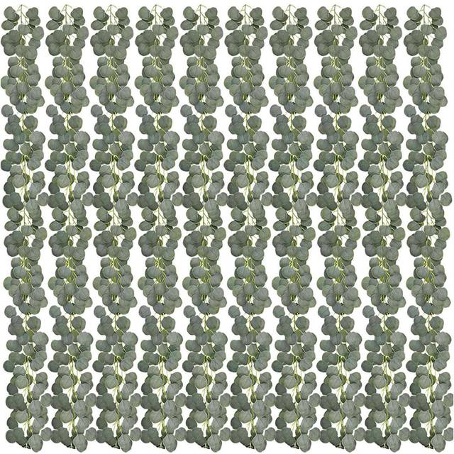 10 Pcs 60Ft Artificial Eucalyptus Garland Greenery Eucalyptus Vines Faux Silver Dollar Eucalyptus Leaves Vines Plants