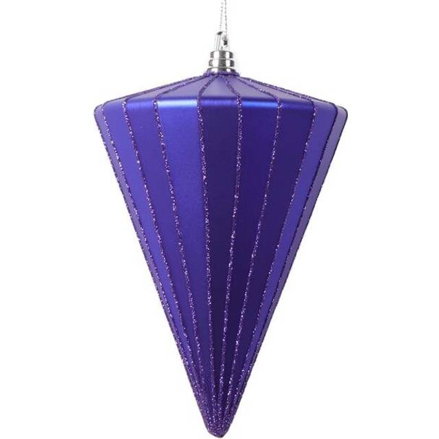 6 in. Matte Cone Ornament, Purple - 3 per Bag