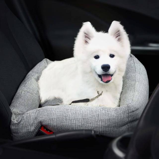 Travel dog puppy car bed pet carrier booster seat protector safety bag in grey