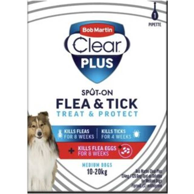 Bob Martin Clear Plus 134mg / 120.6mg Spot-On Solution for Medium Dogs Treatment 1 Pipette