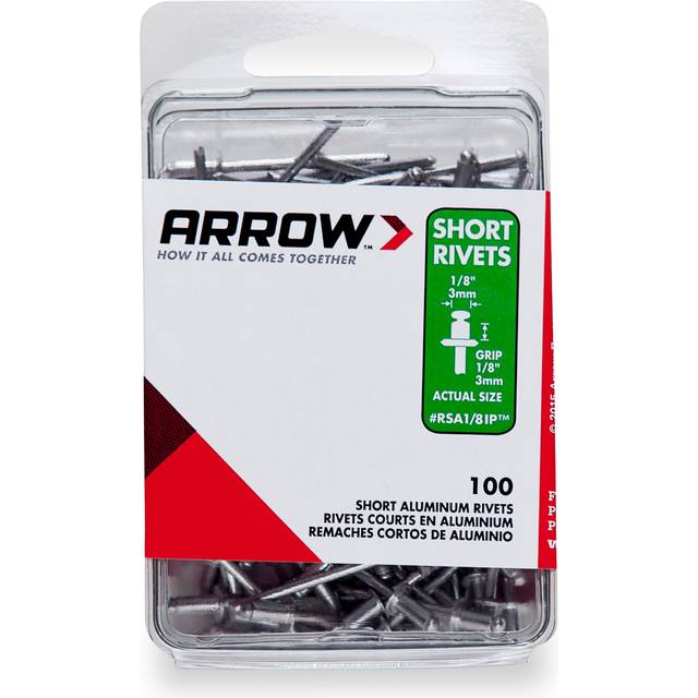 Arrow ARSA1/8IP RSA 1/8IP Aluminium Rivets 1/8in Short Pack of 100