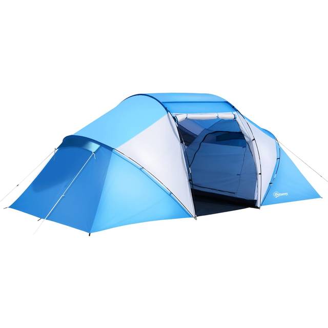Outsunny Hiking Tent | 4-6 Person Capacity (Blue)