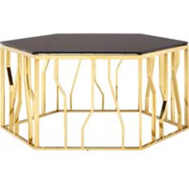 Modern Hexagonal Coffee Table Sturdy Metal Decorative Table For Livingroom, Hexagonal Display Table - Black - One Size