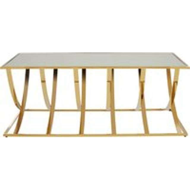 Modern Mirrored Top Coffee Table, Elegant Chrome Finished Accent Table, Contemporary Decorative Table - Gold - One Size