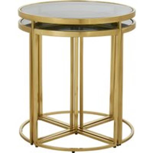 Versatile Design Nesting Tables, Elegant Round Top Nesting Tables, Sturdy And Durable Modern Nesting Table - Gold - One Size
