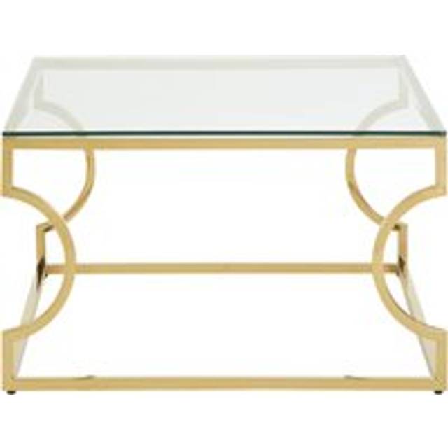 Contemporary Curved Frame Coffee Table, Durable Lounge Display Table, Functional Sleek Decorative Table - Gold - One Size