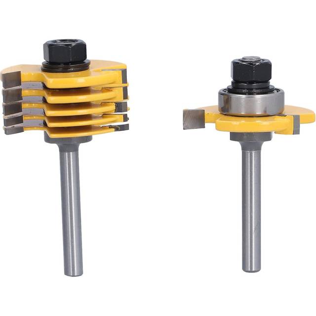 2pcs Slot Cutter Router Bit 1/4in Shank 3 Wing Adjustable 6 Different Cutting Width 1/2in Depth