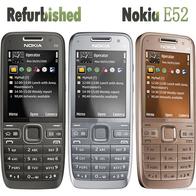 (gray, 1 Battery 1 Charger) Refurbished Nokia Original Nokia E52 Mobile Phone