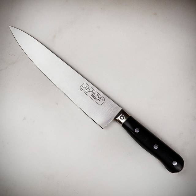 Jean Dubost Pradel 1920 Pom Black Handle 8" Chef Knife - can be Engraved or Personalised