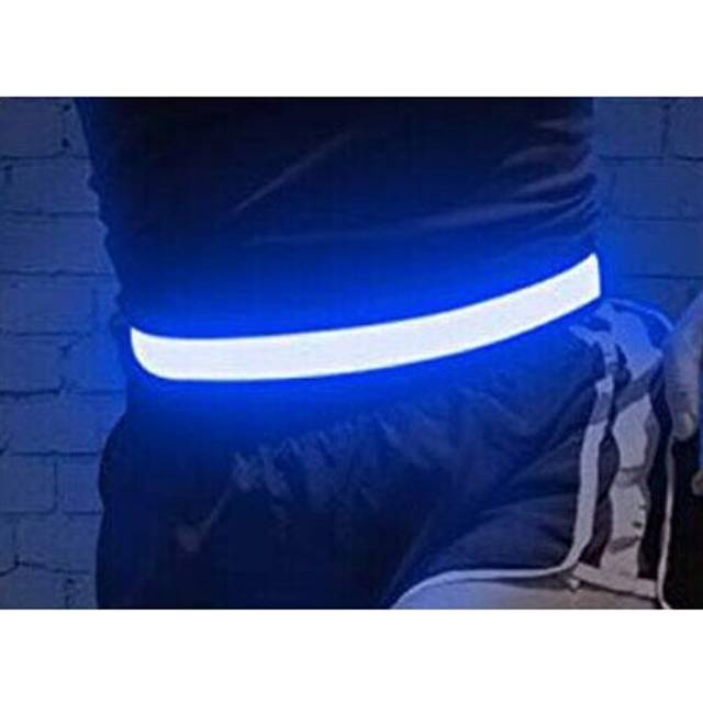 (Blue) Flashing Belt USB Charging Reflective Warning light Luminous Cycling