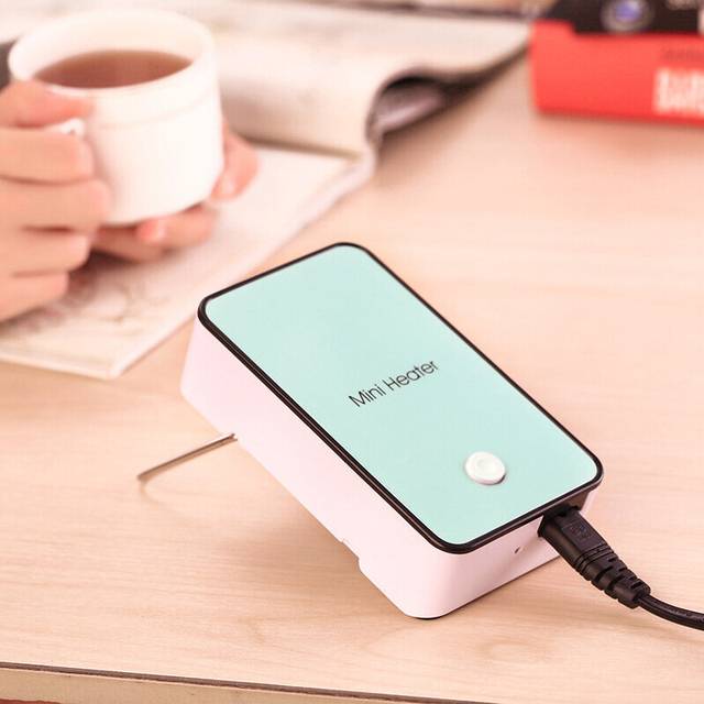 (Green) Mini Heater Portable Desktop Heater Office