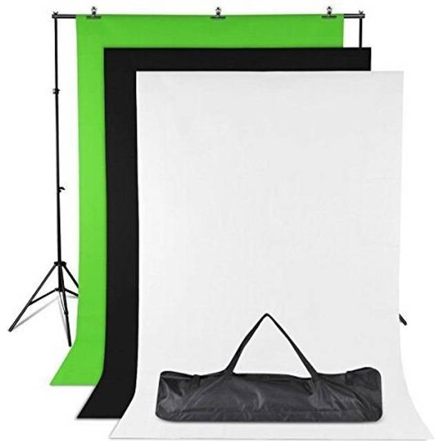 Professional Photo Studio 2x3m Meter Background Stand Support Kit Including 3 Backdrops