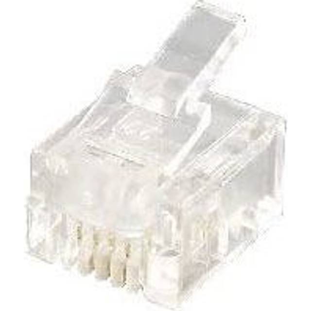 Equip modular connectors western 6p4c rj12 pack of 100 transparent transparent c