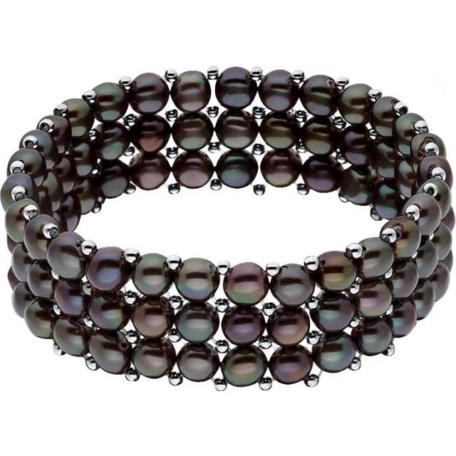 Diadema Womens - Bracelet - Real Freshwater Pearls - Black Tahitian Style - One Size