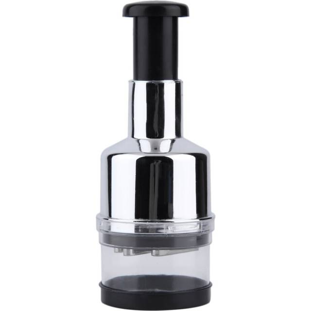 (Silver) Hand-Pressing Vegetable Cutter Manual Onion Chopper Garlic Crusher Mash Garlic Device Dicer Mixer Kitchen Tools