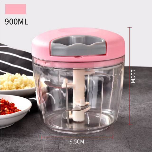 (900ML pink) Potato Masher Onion Slicer Vegetable Fruit Chopper Cutter Garlic Press Meat Grinders Kitchen Baking Accessories Home Gadgets