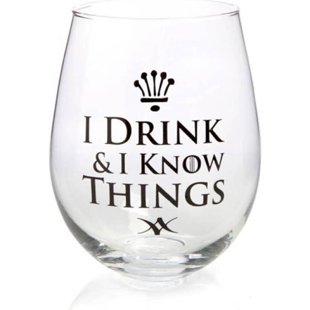 I Drink & I Know Things Stemless Wine Glass
