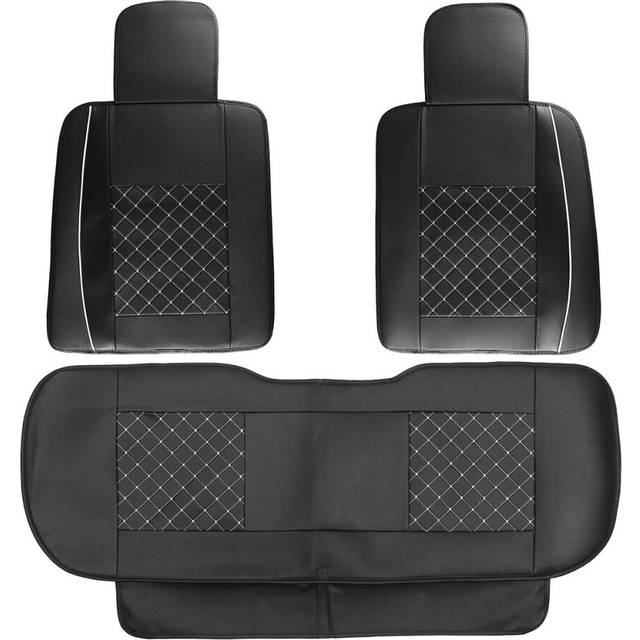 Universal Car SUV 5-Seats PU Leather Seat Cover Front Rear Cushion Rear Pillows