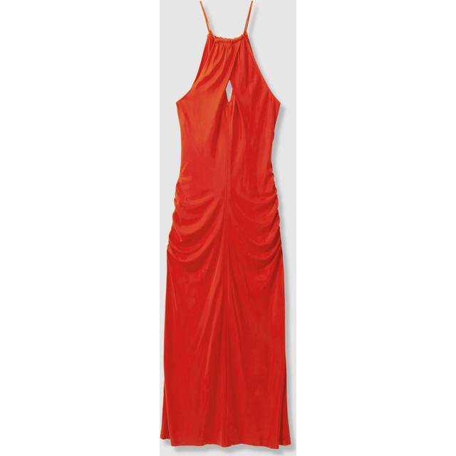 Reiss Kia Halter-neck Cut-out Woven Maxi Dress - ORANGE