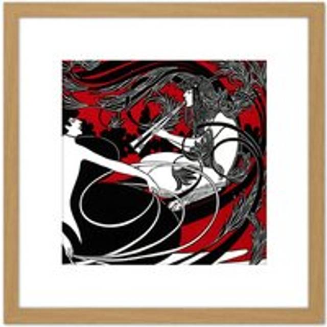Bradley Ault Wiborg Printers Nouveau Advert 8X8 Inch Square Wooden Framed Wall Art Print Picture with Mount - Tan - One Size