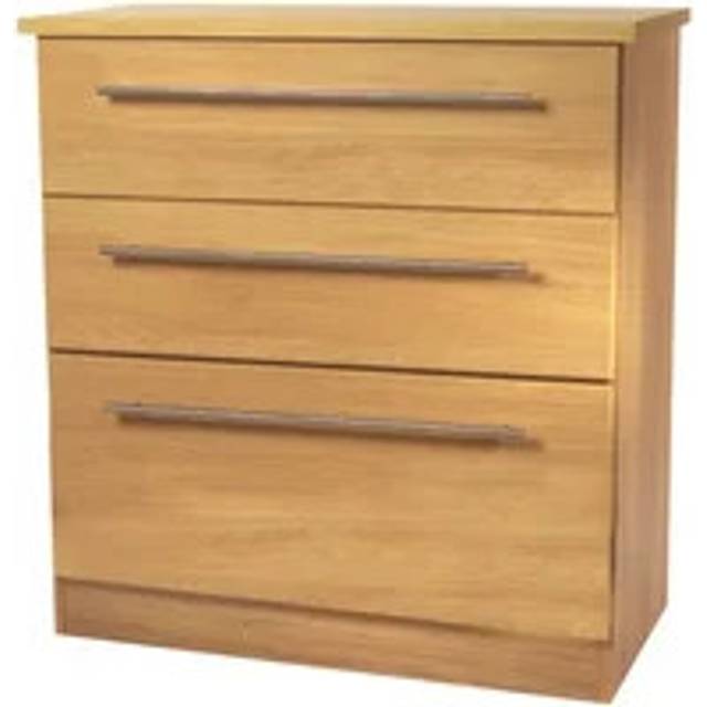 Welcome Sherwood 3 Drawer Deep Low Chest of Drawers Assembled